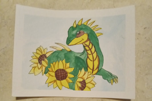 Sunflower Dragon - Postcard